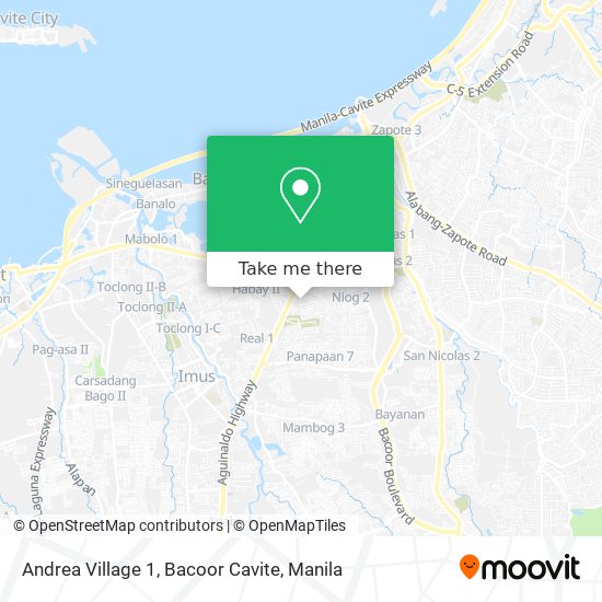 Andrea Village 1, Bacoor Cavite map