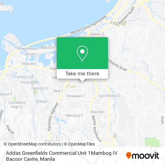 Addas Greenfields Commercial Unit 1Mambog IV Bacoor Cavite map