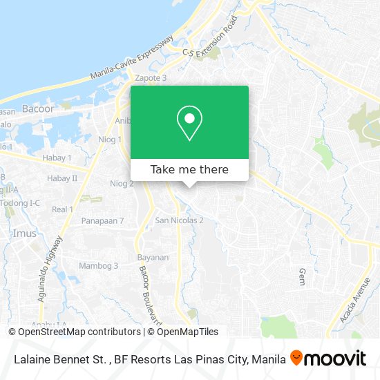Lalaine Bennet St. , BF Resorts Las Pinas City map