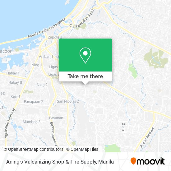 Aning's Vulcanizing Shop & Tire Supply map