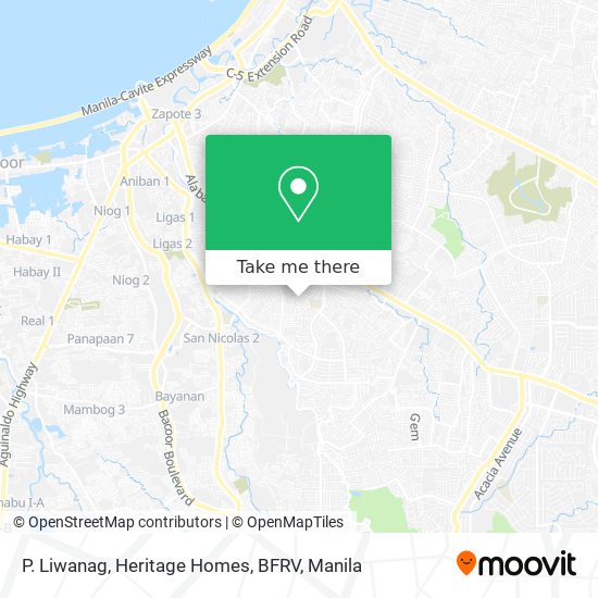 P. Liwanag, Heritage Homes, BFRV map