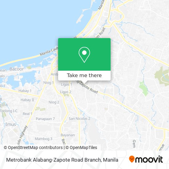Metrobank Alabang-Zapote Road Branch map