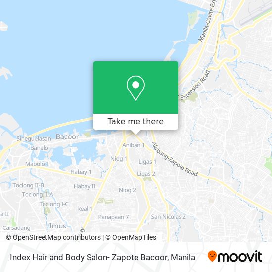 Index Hair and Body Salon- Zapote Bacoor map