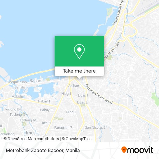 Metrobank Zapote Bacoor map