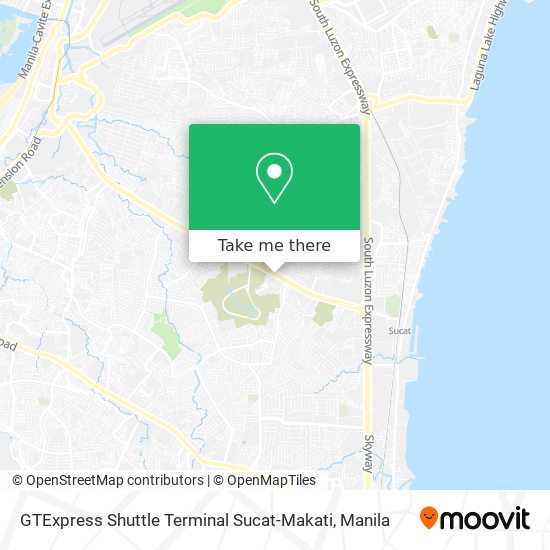 GTExpress Shuttle Terminal Sucat-Makati map