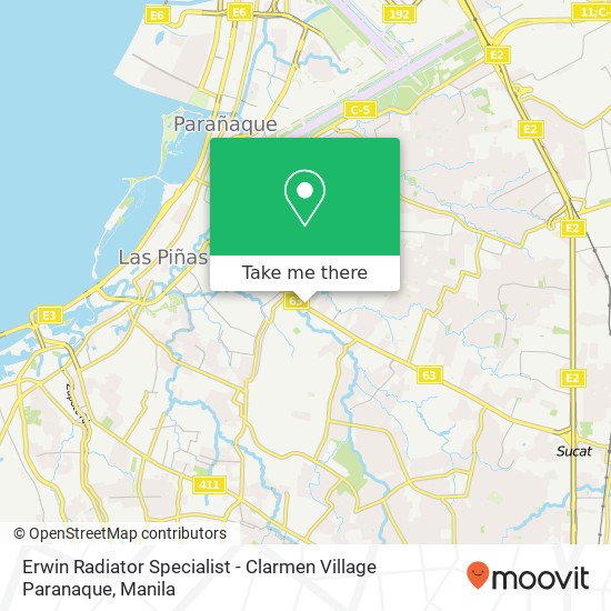 Erwin Radiator Specialist - Clarmen Village Paranaque map