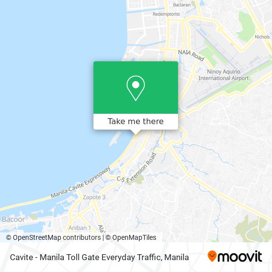 Cavite - Manila Toll Gate Everyday Traffic map