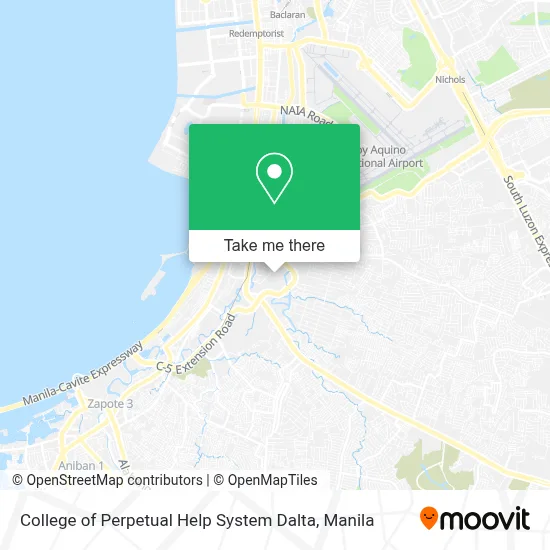 College of Perpetual Help System Dalta map