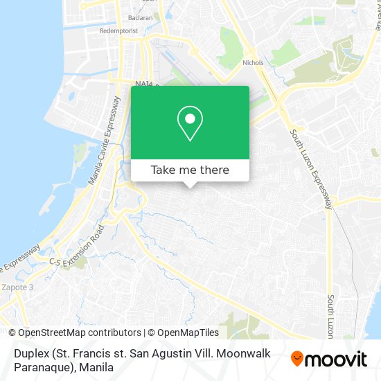 Duplex (St. Francis st. San Agustin Vill. Moonwalk Paranaque) map
