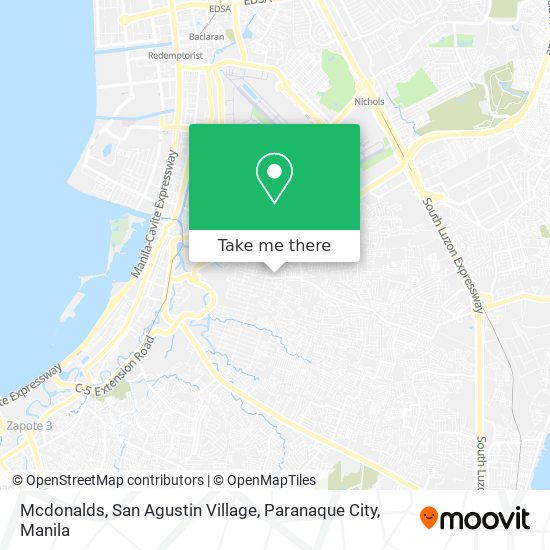 Mcdonalds, San Agustin Village, Paranaque City map