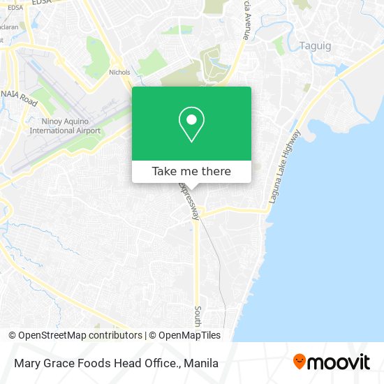 Mary Grace Foods Head Office. map
