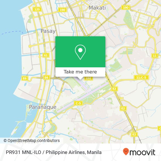PR931 MNL-ILO / Philippine Airlines map