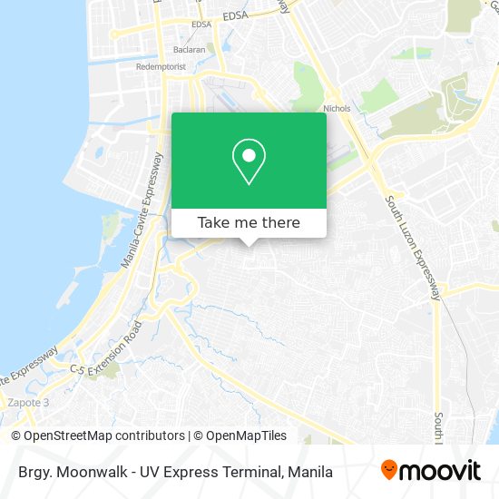 Brgy. Moonwalk - UV Express Terminal map