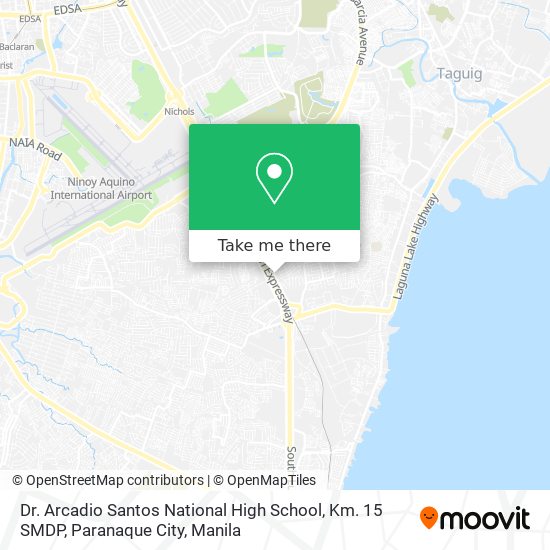 Dr. Arcadio Santos National High School, Km. 15 SMDP, Paranaque City map