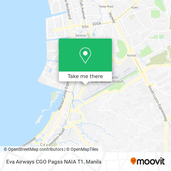 Eva Airways CGO Pagss NAIA T1 map