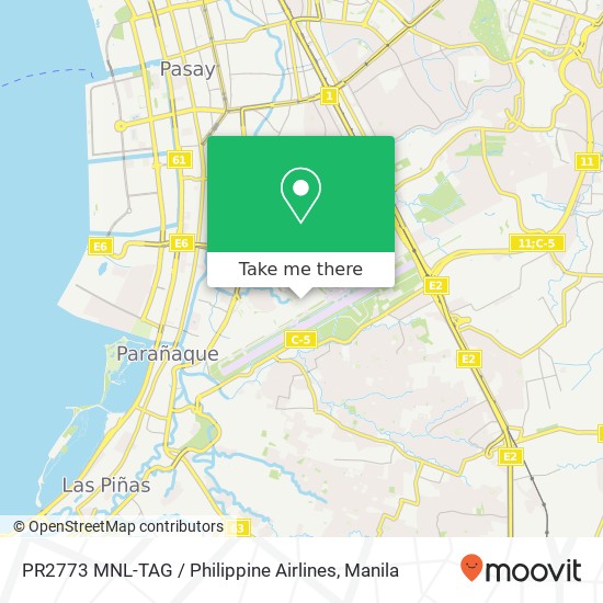 PR2773 MNL-TAG / Philippine Airlines map