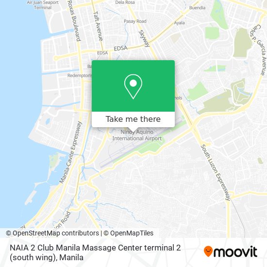 NAIA 2 Club Manila Massage Center terminal 2 (south wing) map