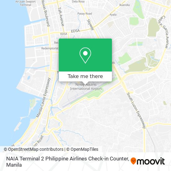 NAIA Terminal 2 Philippine Airlines Check-in Counter map