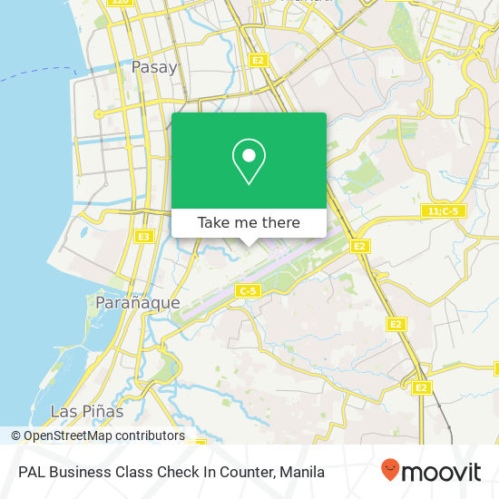 PAL Business Class Check In Counter map