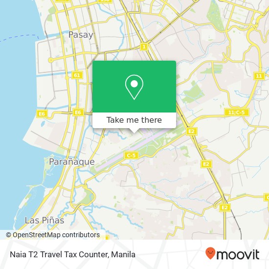 Naia T2 Travel Tax Counter map