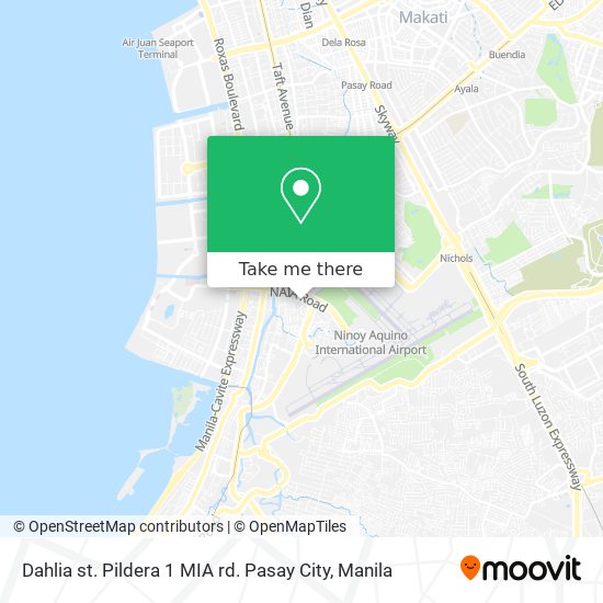 Dahlia st. Pildera 1 MIA rd. Pasay City map