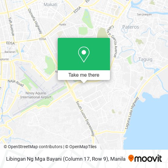 Libingan Ng Mga Bayani (Column 17, Row 9) map