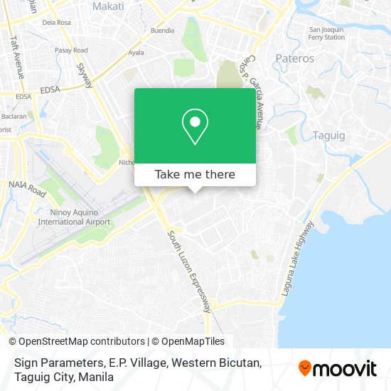 Sign Parameters, E.P. Village, Western Bicutan, Taguig City map