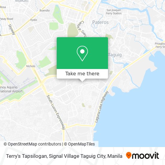 Terry's Tapsilogan, Signal Village Taguig City map