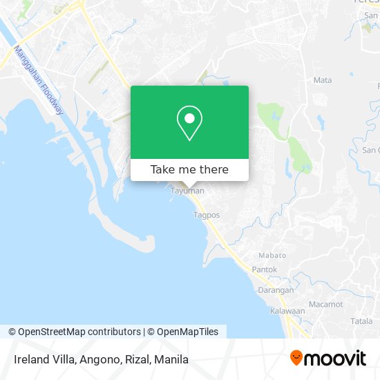 Ireland Villa, Angono, Rizal map