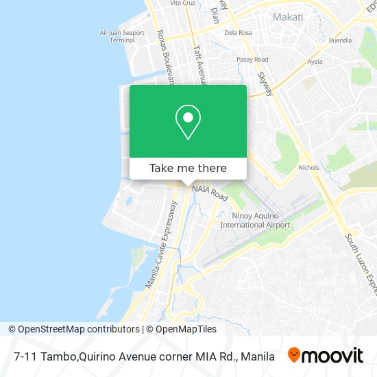 7-11 Tambo,Quirino Avenue corner MIA Rd. map