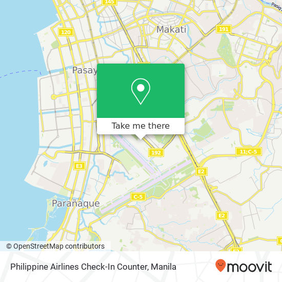 Philippine Airlines Check-In Counter map