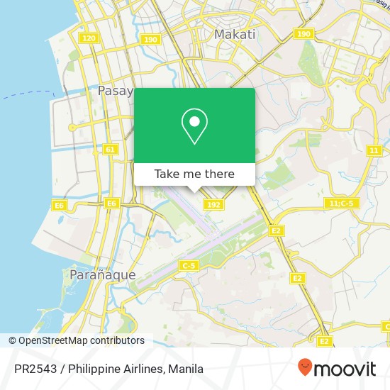 PR2543 / Philippine Airlines map