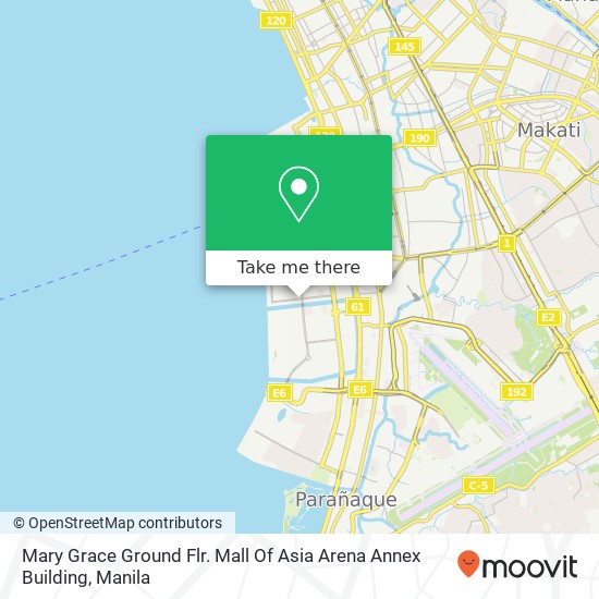 Mary Grace Ground Flr. Mall Of Asia Arena Annex Building map