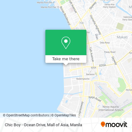 Chic Boy - Ocean Drive, Mall of Asia map