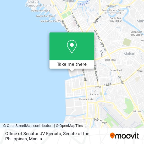 Office of Senator JV Ejercito, Senate of the Philippines map