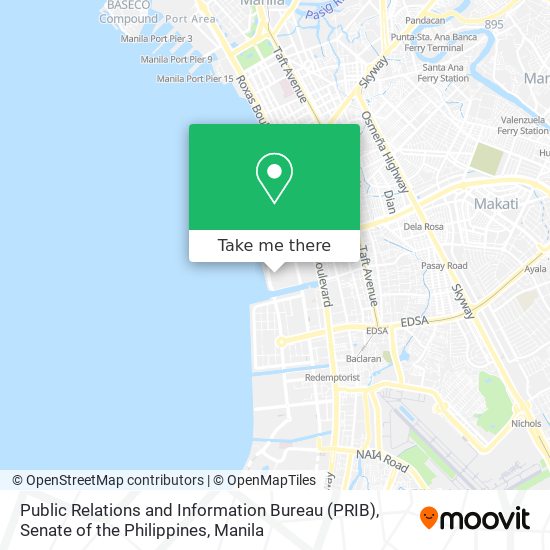 Public Relations and Information Bureau (PRIB), Senate of the Philippines map