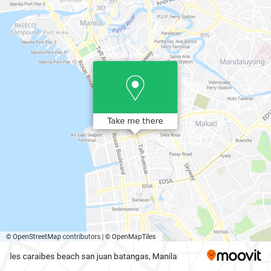 les caraibes beach san juan batangas map