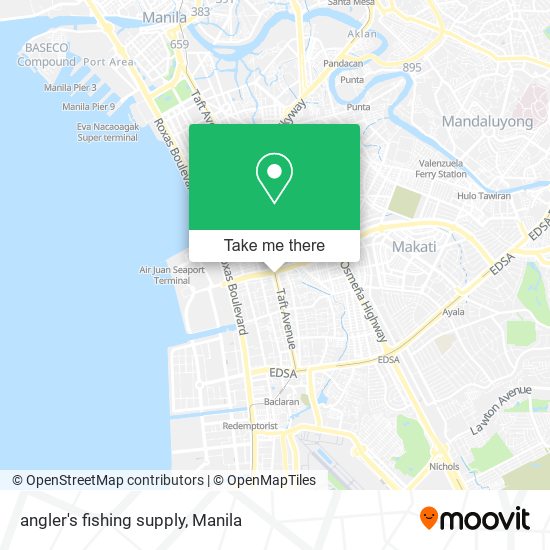 angler's fishing supply map