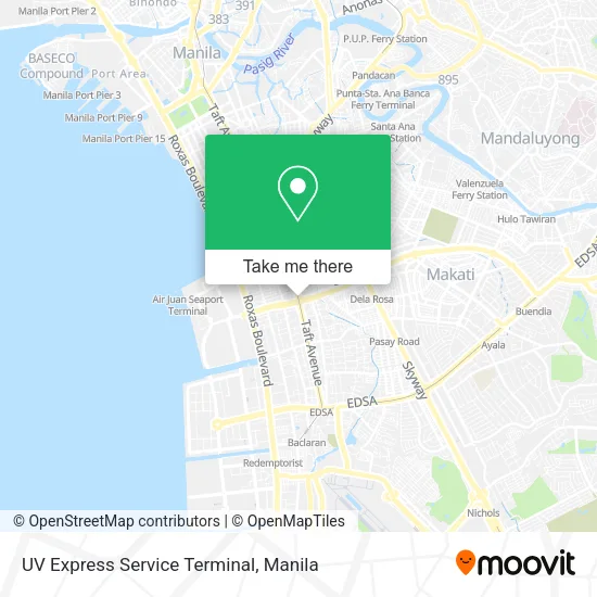 UV Express Service Terminal map