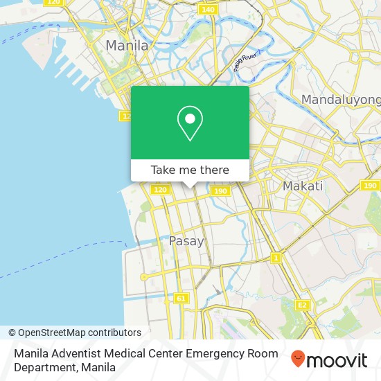 Manila Adventist Medical Center Emergency Room Department map