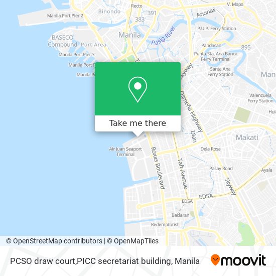 PCSO draw court,PICC secretariat building map