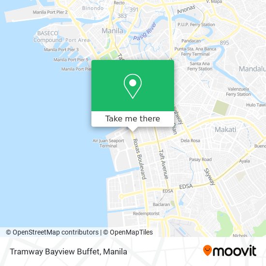 Tramway Bayview Buffet map