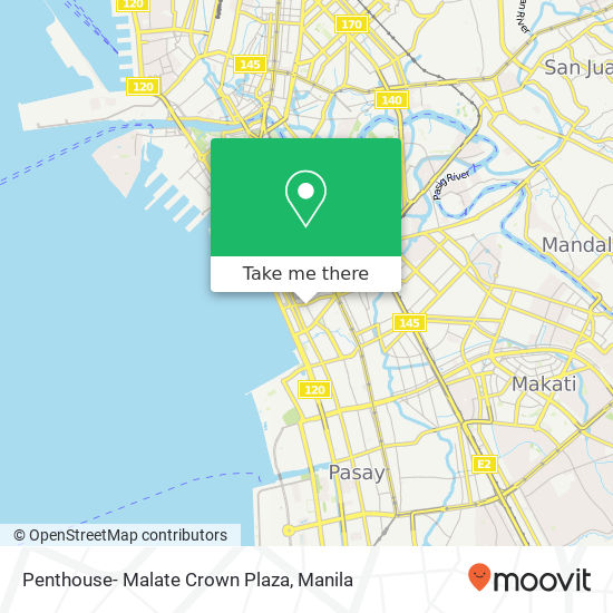 Penthouse- Malate Crown Plaza map