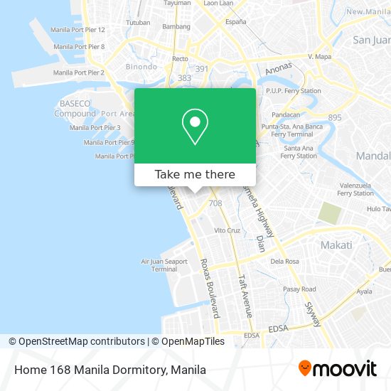 Home 168 Manila Dormitory map