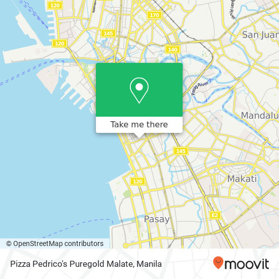 Pizza Pedrico's Puregold Malate map