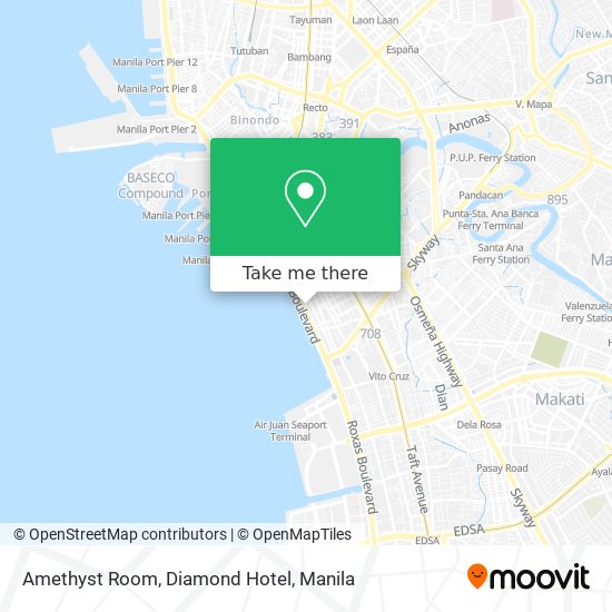 Amethyst Room, Diamond Hotel map