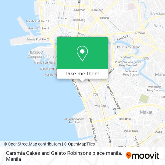 Caramia Cakes and Gelato Robinsons place manila map