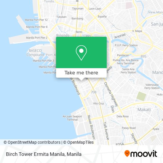 Birch Tower Ermita Manila map