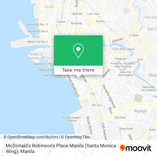 McDonald's Robinson's Place Manila (Santa Monica Wing) map
