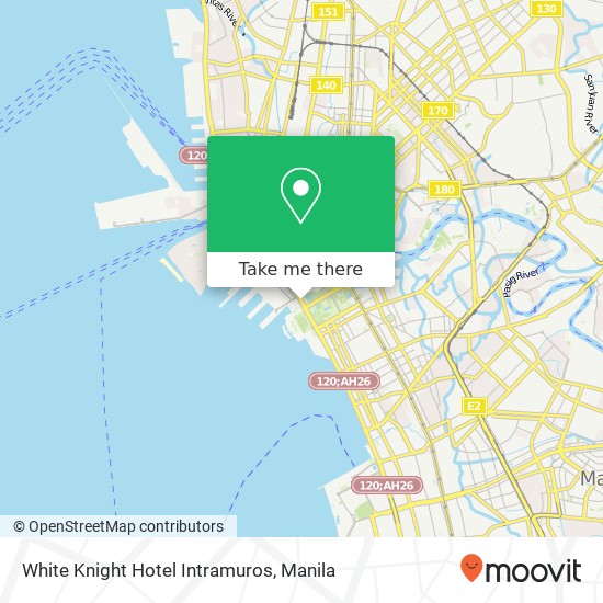 White Knight Hotel Intramuros map